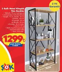 5 RAFLI METAL KİTAPLIK TÜM RENKLER 5 RAFLI METAL KİTAPLIK TÜM RENKLER